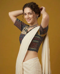 Patchwork AJRAKH Printed Cotton Blouse