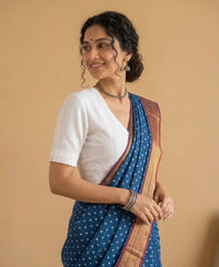 Plain White Cotton Flex Khadi Blouse