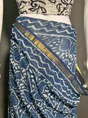 INDIGO Dyed Kota Doriya Saree