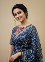 Patchwork AJRAKH Printed Cotton Blouse