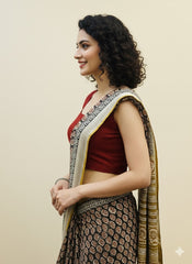 Red Cotton Flex Plain Blouse