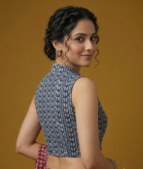Indigo Dyed Hand Block Printed Blouse