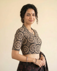 Kalamkari Hand Block Printed Collared Blouse