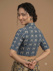 Indigo Dyed Hand Block Printed Blouse