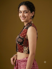 Patchwork AJRAKH Printed Cotton Blouse