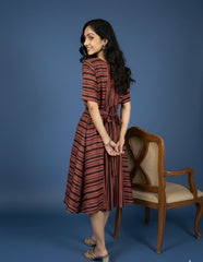 Hand Block Printed AJRAKH Modal Dress