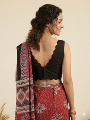 AJRAKH Printed Modal Silk Saree