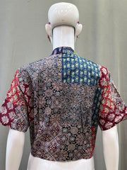 Patchwork AJRAKH Printed Cotton Blouse