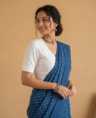 Plain White Cotton Flex Khadi Blouse