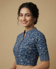 Indigo Dyed Hand Block Printed Blouse