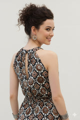 Modal Halter Neck Kalamkari Dress