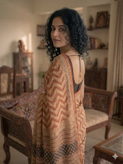 Hand Block Printed Chanderi Silk Saree