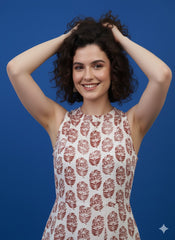 Hand Block Printed Halter Neck Dress