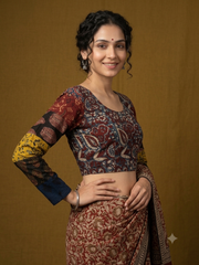 Patchwork AJRAKH Printed Cotton Blouse