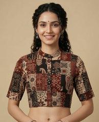Patchwork AJRAKH Printed Cotton Blouse