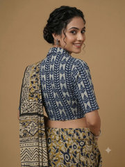 Indigo Dyed Hand Block Printed Blouse