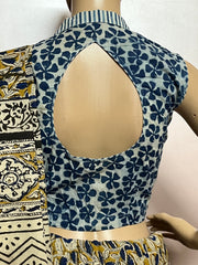 Indigo Dyed Hand Block Printed Blouse