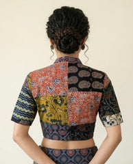 Patchwork AJRAKH Printed Cotton Blouse