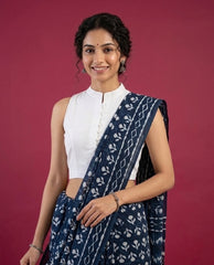 Plain White Cotton Flex Khadi Blouse
