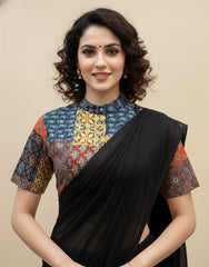 Patchwork AJRAKH Printed Cotton Blouse