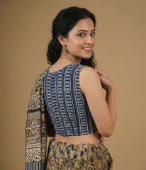 Indigo Dyed Hand Block Printed Blouse