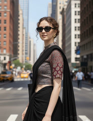 Patchwork AJRAKH Printed Cotton Blouse