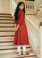 Ajrakh Printed Angarakha Kurti