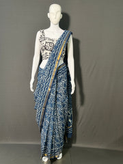 INDIGO Dyed Kota Doriya Saree