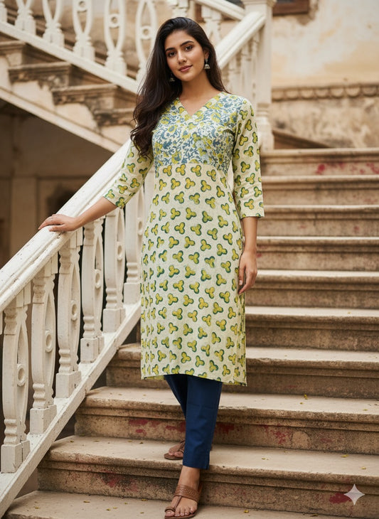 Ajrakh Dabo Printed Kurti