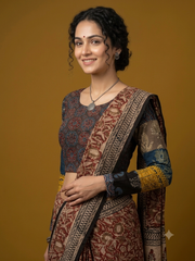 Patchwork AJRAKH Printed Cotton Blouse