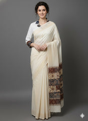 Cotton Flex Khadi Collared Blouse with Patchwork