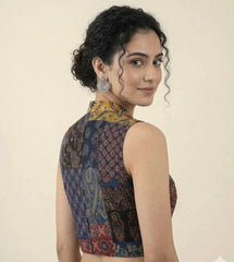 Patchwork AJRAKH Printed Cotton Blouse