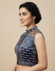 Patchwork AJRAKH Printed Cotton Blouse