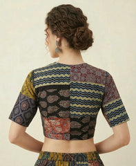 Patchwork AJRAKH Printed Cotton Blouse
