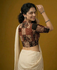 Patchwork AJRAKH Printed Cotton Blouse