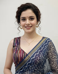 Ikkat Weave Padded Blouse