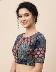 Patchwork AJRAKH Printed Cotton Blouse