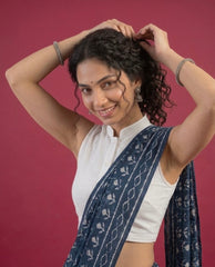 Plain White Cotton Flex Khadi Blouse