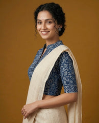 Indigo Dyed Hand Block Printed Blouse