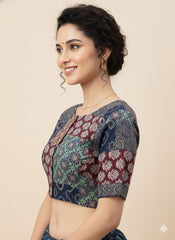 Patchwork AJRAKH Printed Cotton Blouse