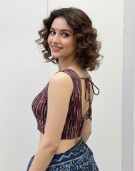 Ikkat Weave Padded Blouse