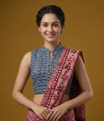 Indigo Dyed Hand Block Printed Blouse