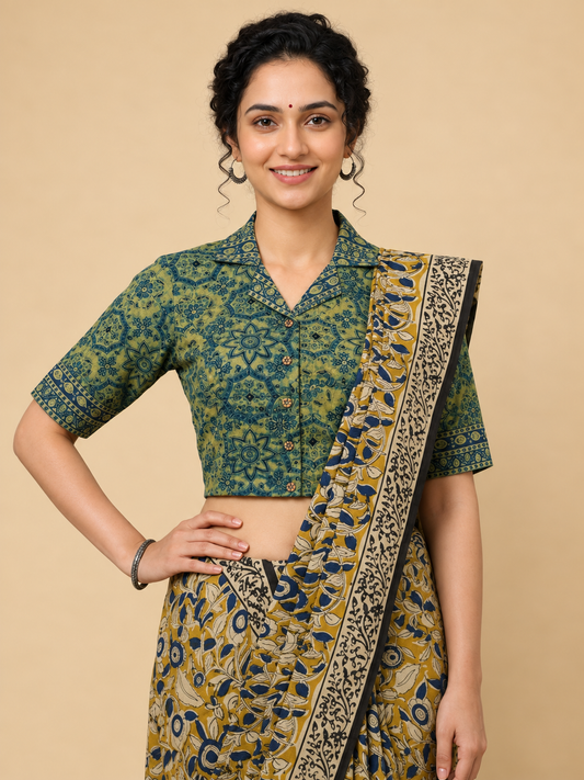 AJRAKH Hand Block Printed Blouse