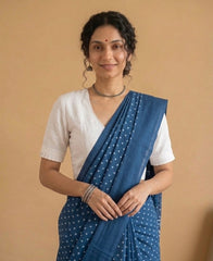 Plain White Cotton Flex Khadi Blouse