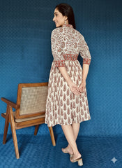 Kiara Kalamkari Printed Cotton Linen Dress