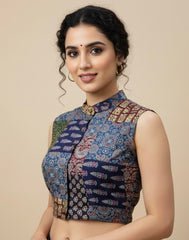 Patchwork AJRAKH Printed Cotton Blouse