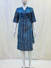 Indigo Dyed Wrap Around Dress