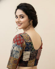 Patchwork AJRAKH Printed Cotton Blouse
