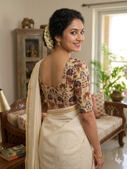 Kora Chanderi Silk Saree