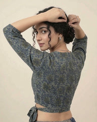 AJRAKH Print Mul Cotton Wrap Blouse